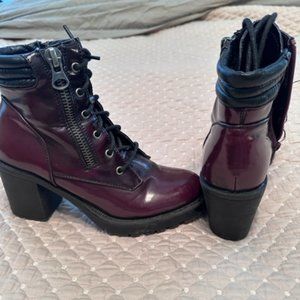 Cherry Red Combat Booties
